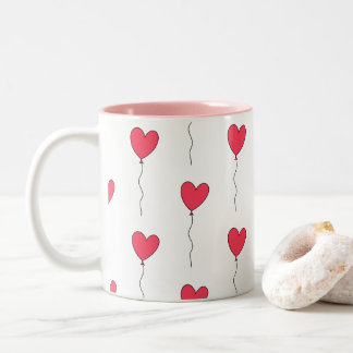 Herz Balloons Zweifarbige Tasse
