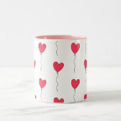 Herz Balloons Zweifarbige Tasse (Mittel)