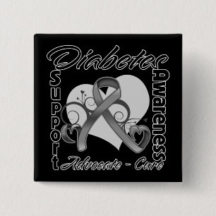 Herz-Band - Diabetes-Bewusstsein Button
