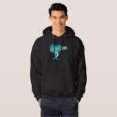 Herz-Band - Gebärmutterkrebs-Überlebender Hoodie (Vorne ganz)