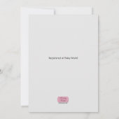 Herz-Band Muster Pink & Blue Baby Dusche Einladung (Rückseite)