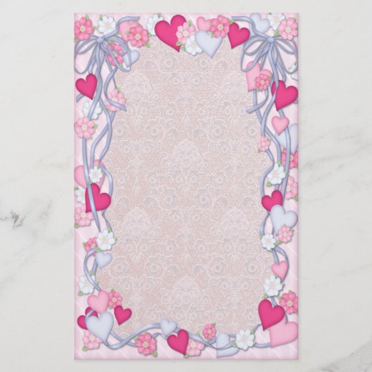 Herz & Band Romance Briefpapier (Vorderseite)