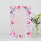 Herz & Band Romance Briefpapier (Stehend Vorderseite)