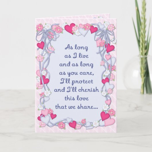 Herz & Band Romance - Innen Verse Feiertagskarte (Vorderseite)