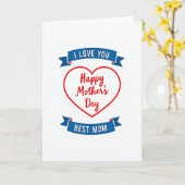 Herz-Banner Lieben Dich Karte (Gelbe Blume)