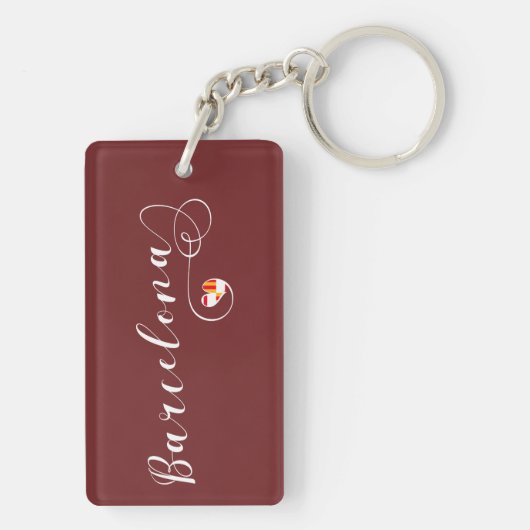 Herz Barcelona Keyring, Katelonien Schlüsselanhänger (Rückseite)