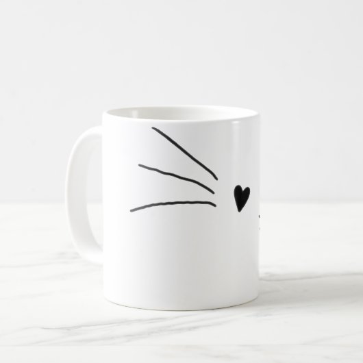 Herz-Bart-Tasse Kaffeetasse (Vorderseite Links)