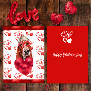 Herz Basset Hound Hundeliebhaber Valentinsgeschenk Feiertagskarte