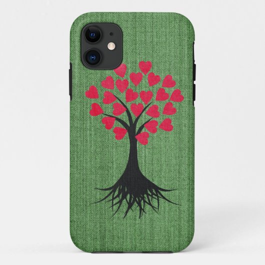 Herz-Baum auf grünem iPhone 5 Kasten Case-Mate iPhone Hülle (Rückseite)