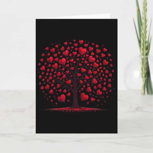 Herz Baum Der Herzen Liebe Valentin Valentinstag Karte (Vorderseite)