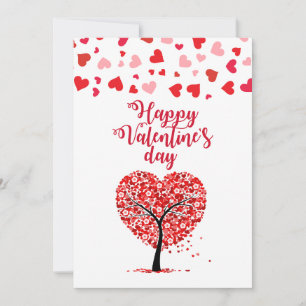 Herz Baum Erblühende Liebe Frohen Valentinstag Feiertagskarte