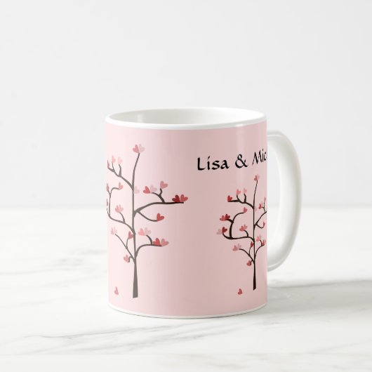 Herz-Baum-Liebe-Tasse Kaffeetasse (VorderseiteRechts)