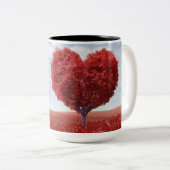 Herz-Baum-Tasse Zweifarbige Tasse (VorderseiteRechts)