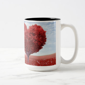 Herz-Baum-Tasse Zweifarbige Tasse