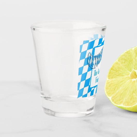 Herz Bayern Bayern Bayerische Flaggenfarben Oktobe Schnapsglas (Links)