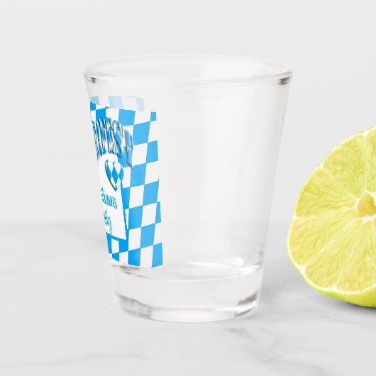 Herz Bayern Bayern Bayerische Flaggenfarben Oktobe Schnapsglas (Rechts)