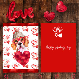 Herz Beagle Hundeliebhaber Valentinsgeschenk Feiertagskarte