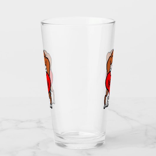 Herz-Beagle-Mama Glas (Rechts)
