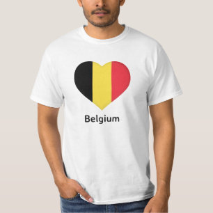 Herz - Belgien - Flagge T-Shirt