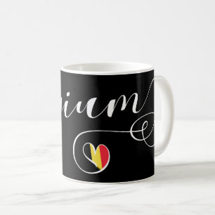 Herz-Belgien-Tasse, belgische Flagge Kaffeetasse