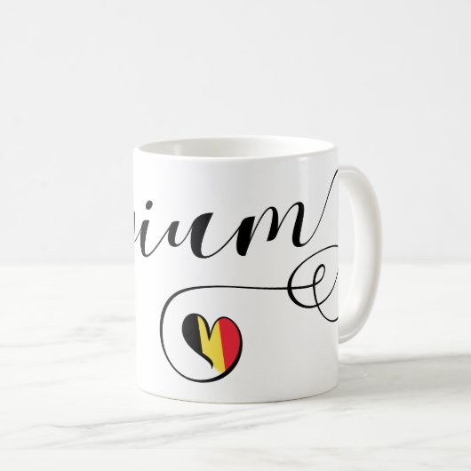 Herz-Belgien-Tasse, belgische Flagge Kaffeetasse (VorderseiteRechts)