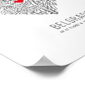 Herz Belgrad City Map (Serbien) Poster (Ecke)