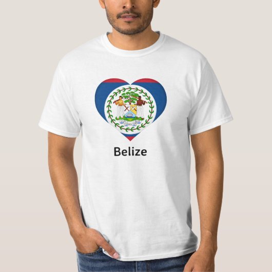 Herz - Belize-Flagge T-Shirt (Vorderseite)