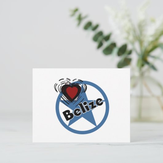 Herz Belize Postkarte (Stehend Vorderseite)