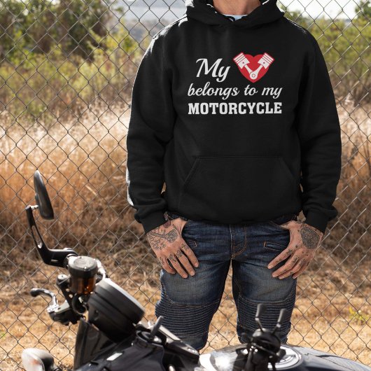 Herz Belongs Motorrad Hoodie