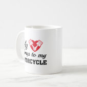 Herz Belongs Motorrad Kaffeetasse (Vorderseite Links)