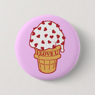 Herz besprühen Eistüte Button