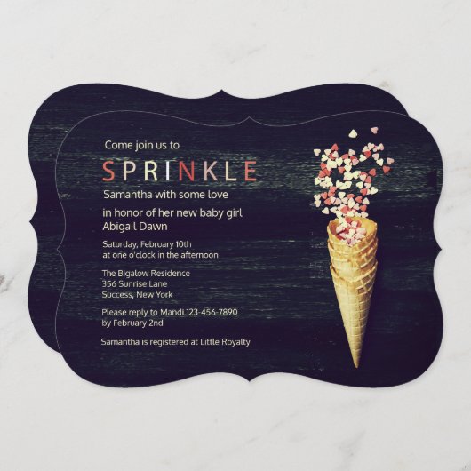 Herz besprüht Einladung (Vorne/Hinten)