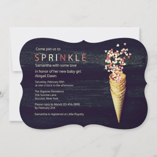 Herz besprüht Einladung (Vorderseite)