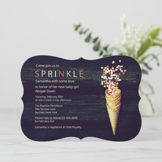 Herz besprüht Einladung (Stehend Vorderseite)