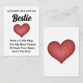 Herz Bestie Pocket Hug Token, denken Sie an Sie Mitteilungskarte (Vorne/Hinten)