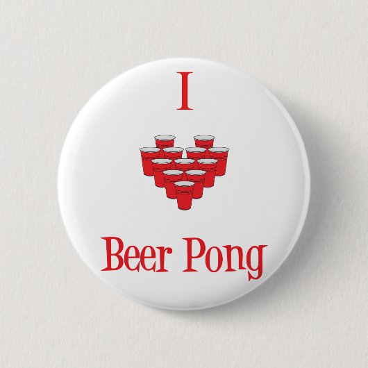 (Herz) Bier I Pong Knopf Button (Vorderseite)