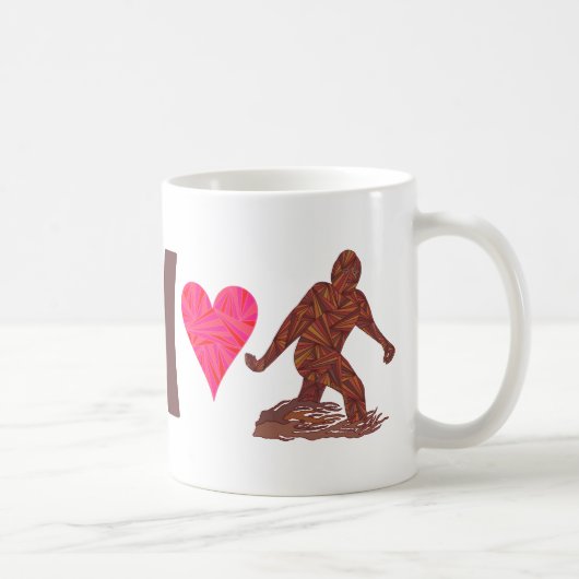 Herz-Bigfoot-Spaß Z Bigfoot gehender Sasquatch I Kaffeetasse (Rechts)