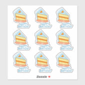 Herz Birthday Cake Contour Aufkleber (Blatt)