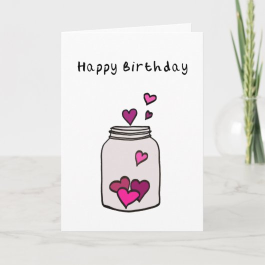 Herz Birthday Card Karte (Vorderseite)