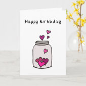 Herz Birthday Card Karte (Gelbe Blume)