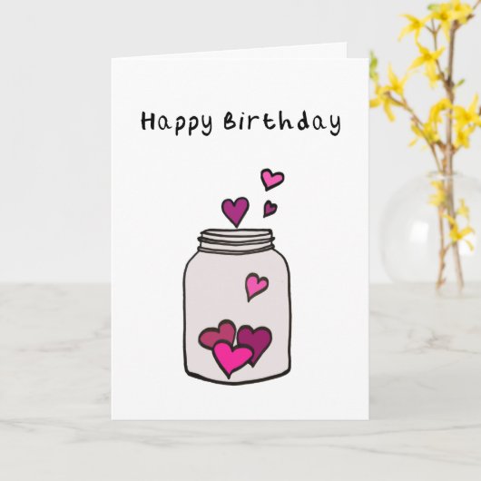 Herz Birthday Card Karte (Gelbe Blume)