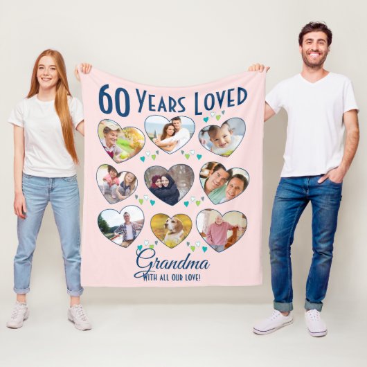 Herz Birthday Foto Collage Fleecedecke (Beispiel)