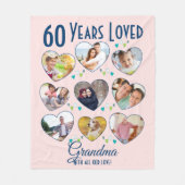 Herz Birthday Foto Collage Fleecedecke (Vorderseite)