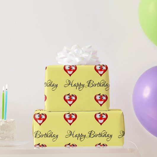 Herz Birthday Geschenkpapier (Partygeschenke)