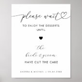 Herz bitte warten auf Nachspeisen Cake Wedding Sig Poster (Vorne)