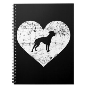 Herz Black Bulldog Bulldog Lovers Notizblock