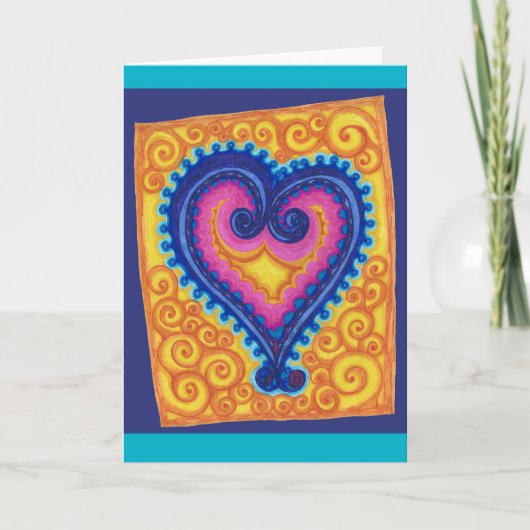 Herz-Blau Feiertagskarte (Vorderseite)