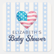 Herz & Blaue Sterne Streifen Junge Baby Shower
