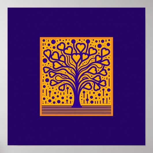 Herz-Blossom Bäume Kunst, Dichtung und Musik Poster (Vorne)