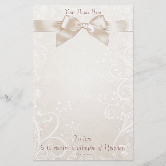 Herz-Blüh-Rose-Geschichten Briefpapier (Vorderseite)